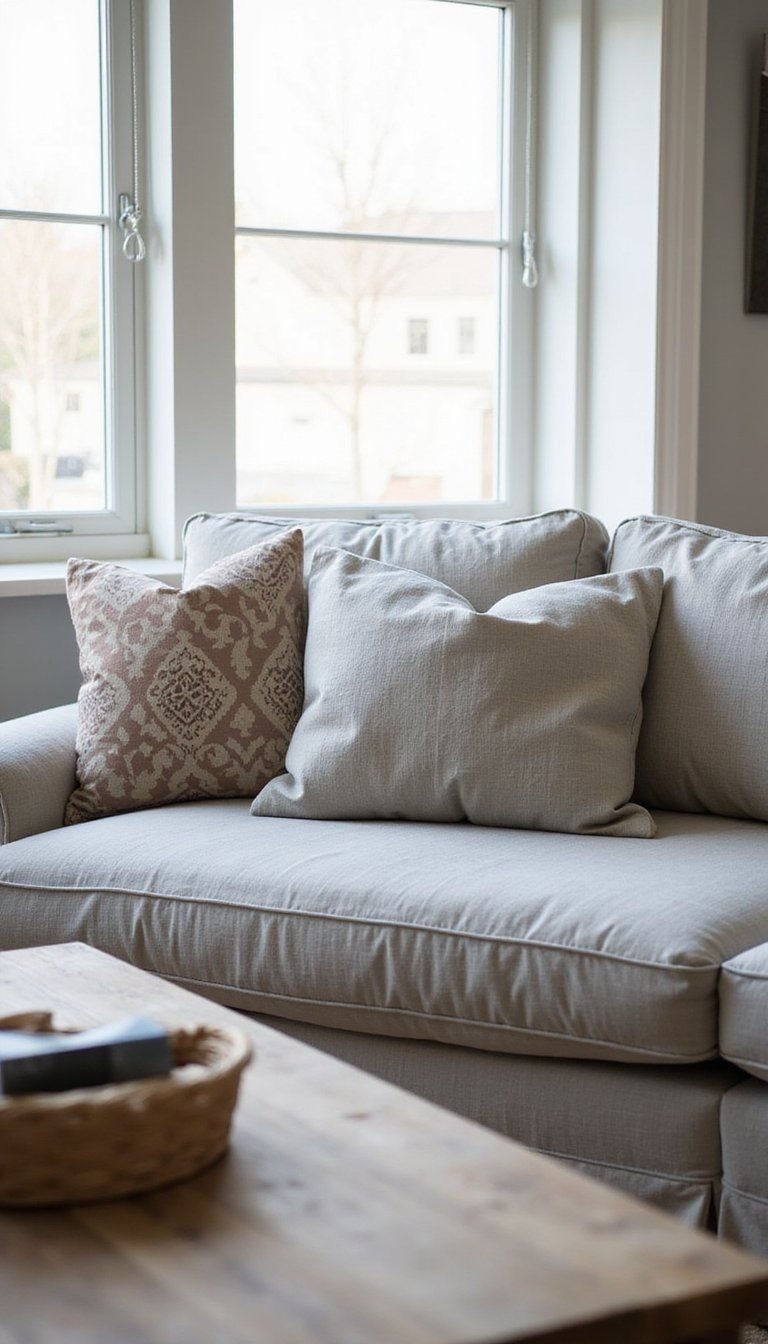 Slipcover refresh for an older sofa