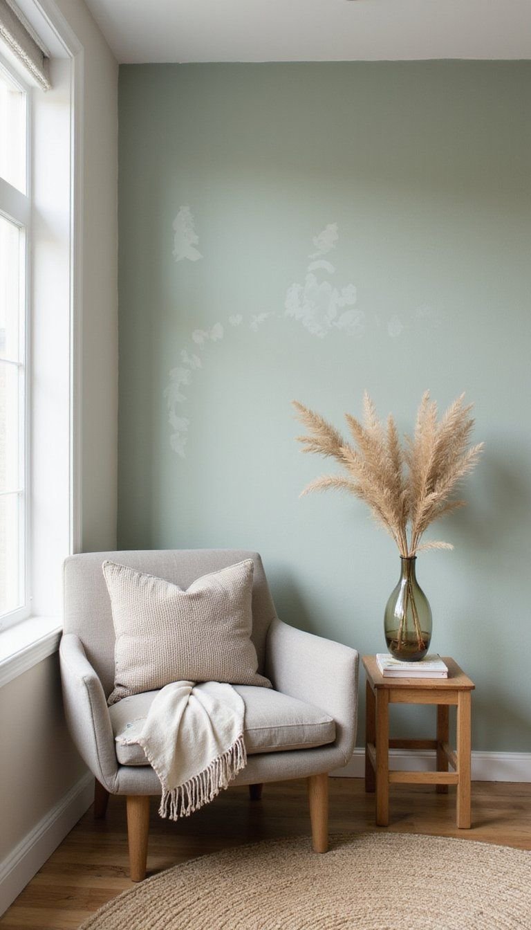 Stenciled accent wall for instant charm