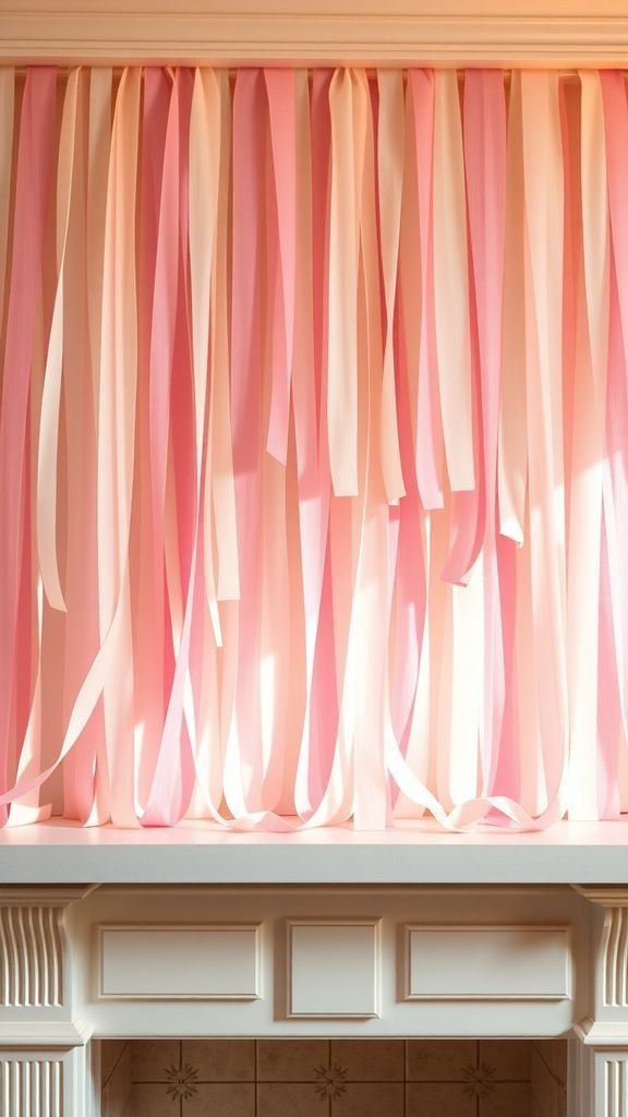 Ribbon streamer backdrop that feels light and airy