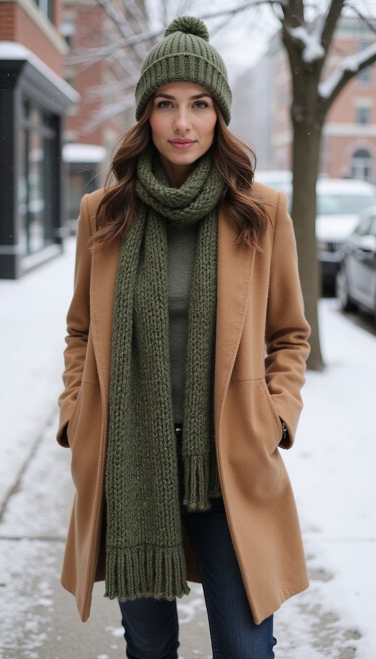 Knit Beanie and Matching Scarf