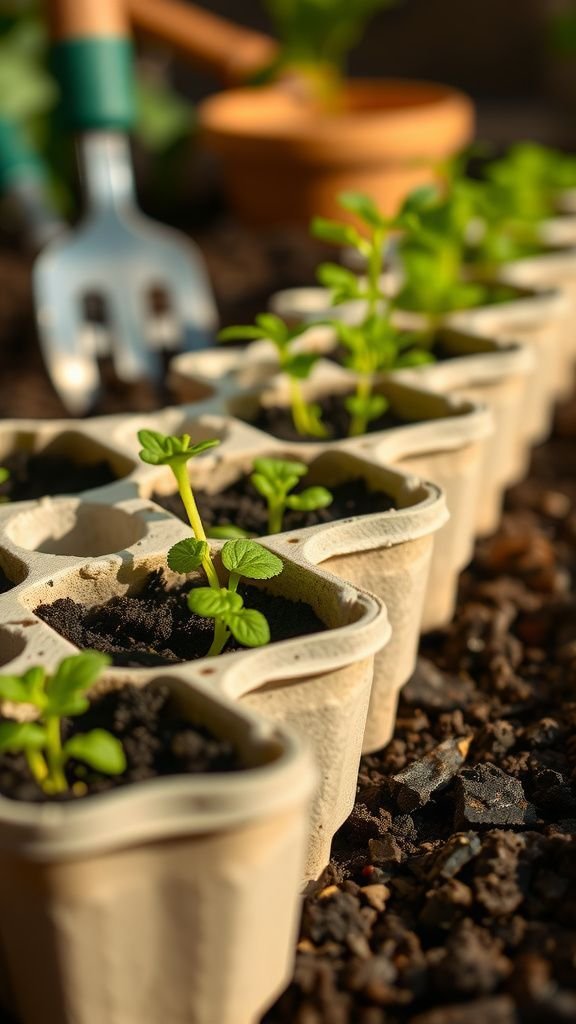 Egg carton seed starters for tiny green beginnings