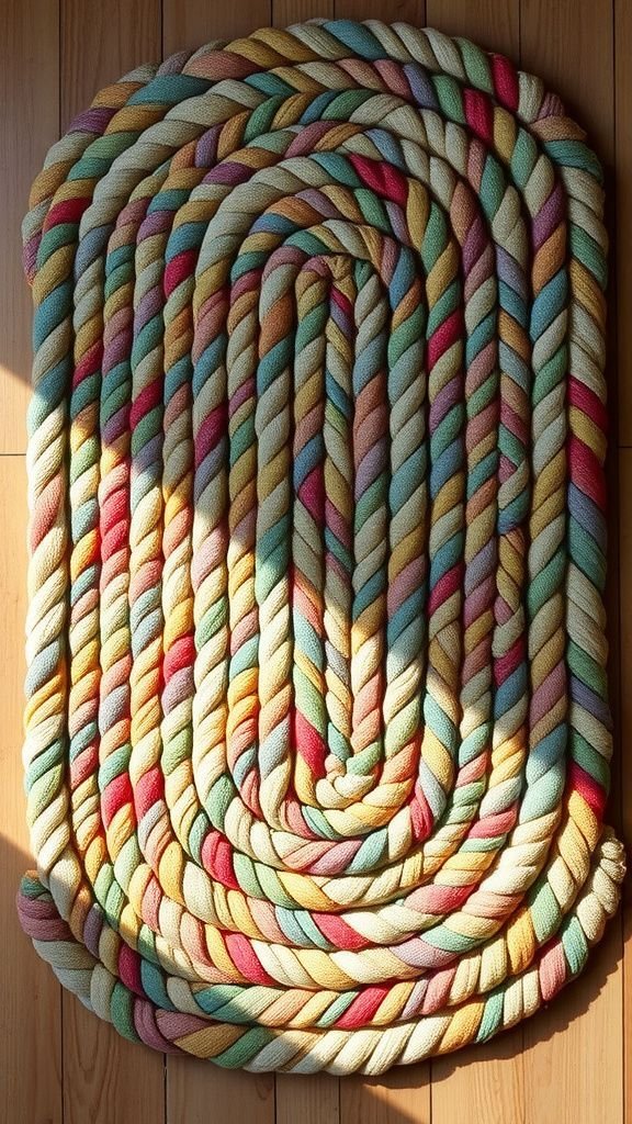 Plastic bag braided rug for cozy floors