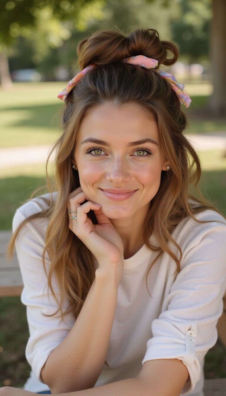 Bubble Ponytail With Playful Pastel Accents