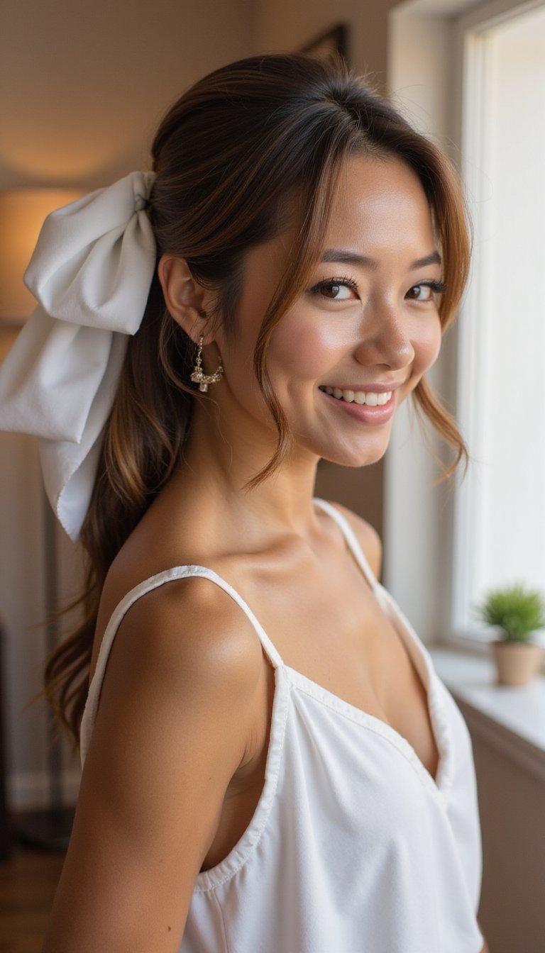 Half-Up Bow Knot For Sweet Afternoon Looks