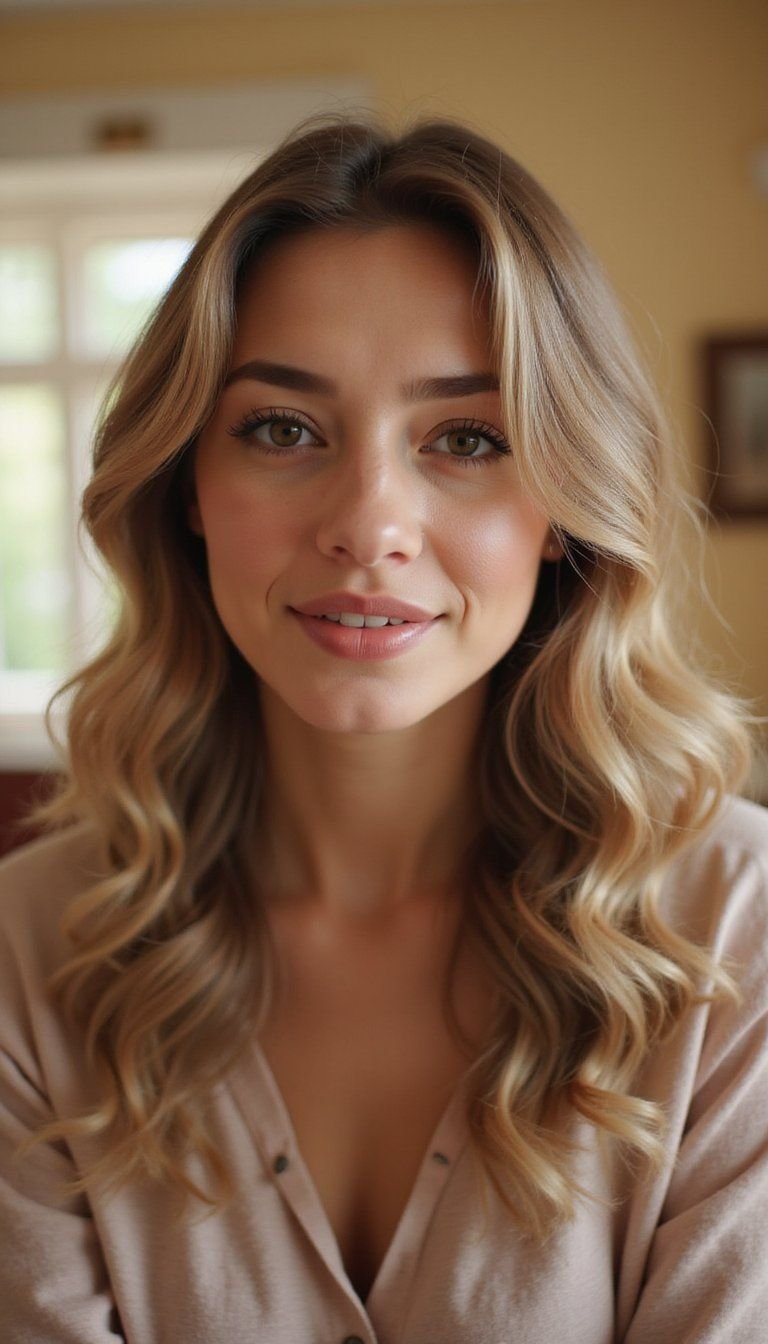 Vintage Soft Curls With Side Parting