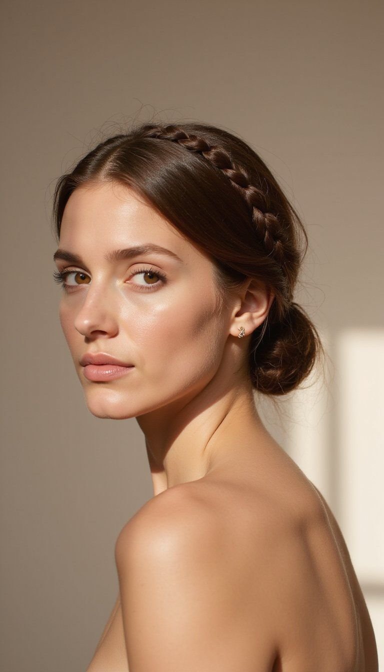 Classic Braided Bun For Elegant Heatless Updo