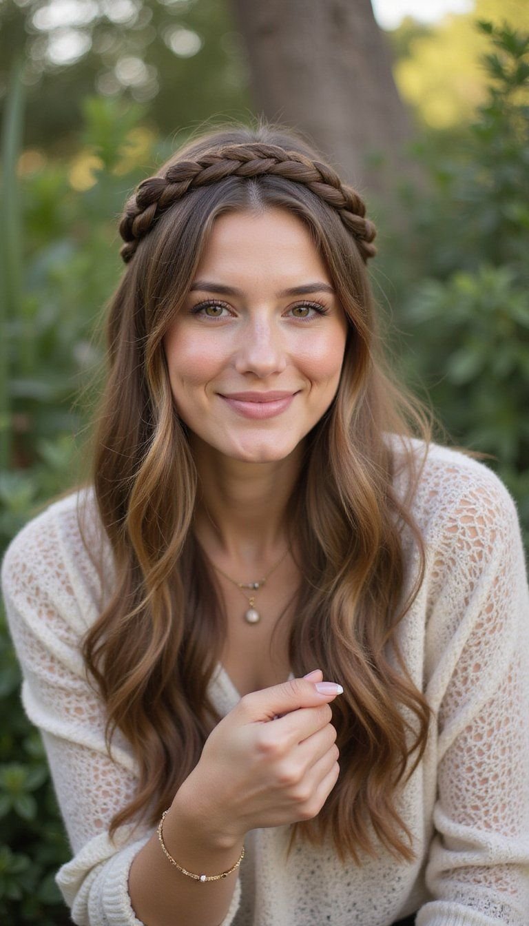 Halo Braid For Soft Face Framing Elegance