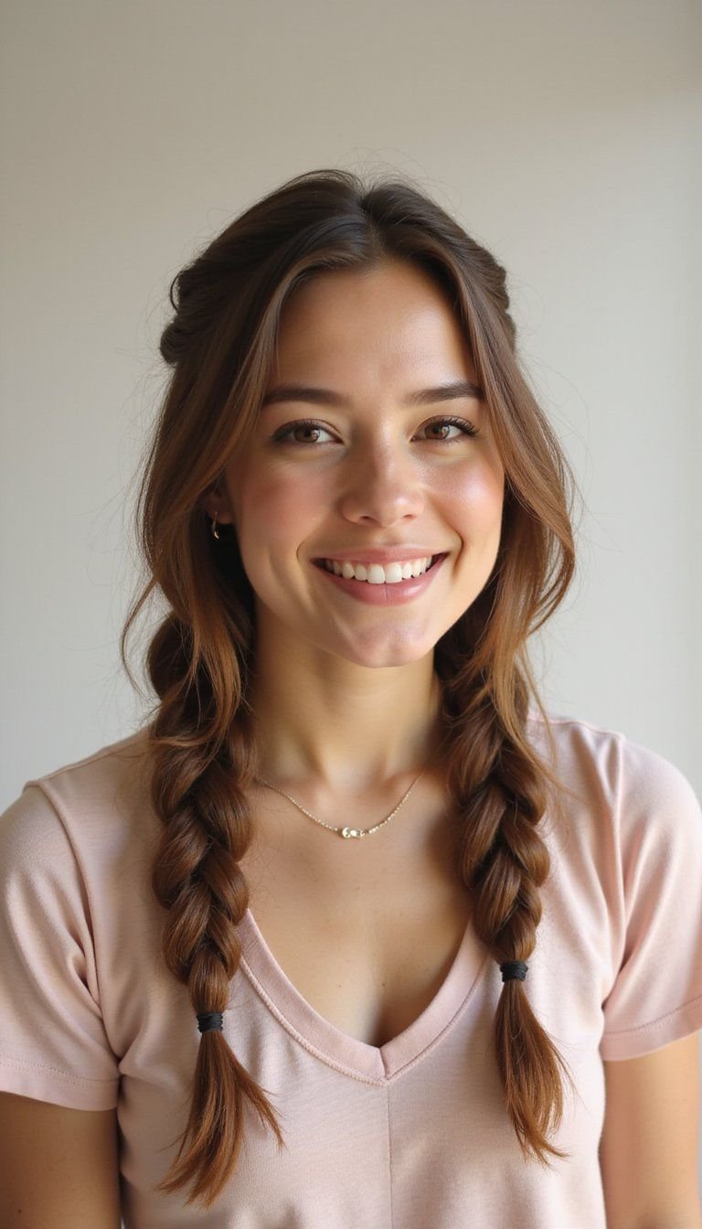 Double Dutch Braids Tucked Under Cap