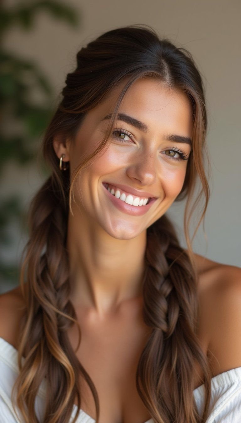 Half Up Braided Knot At Nape