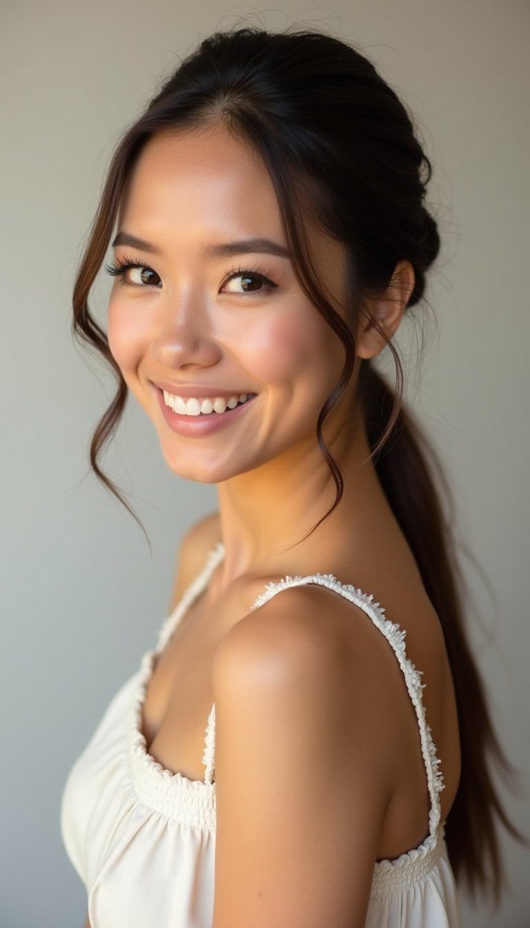 Sleek Low Pony With Wrapped Section