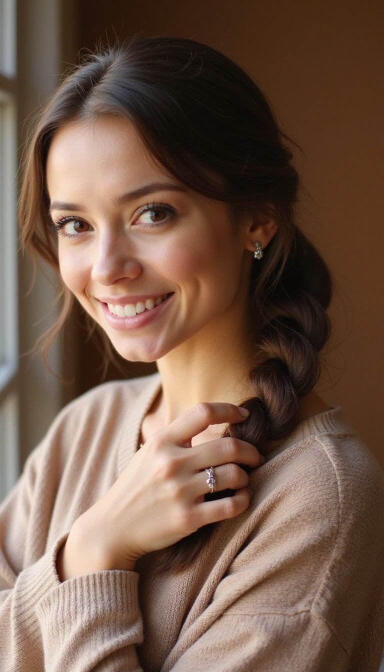 Twisted Low Pony With Hidden Elastics