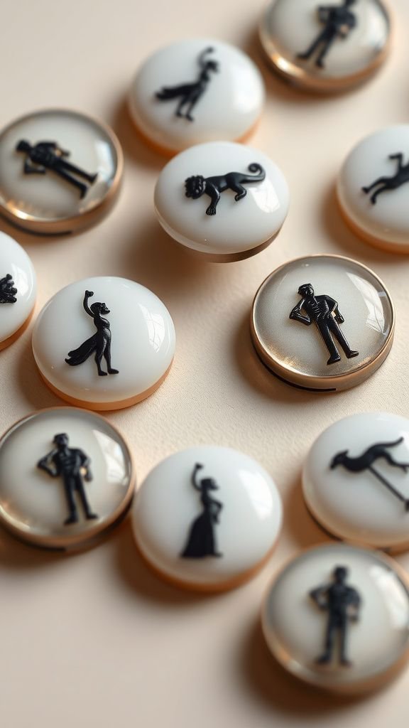 Quick decorative magnets with glossy focal blobs