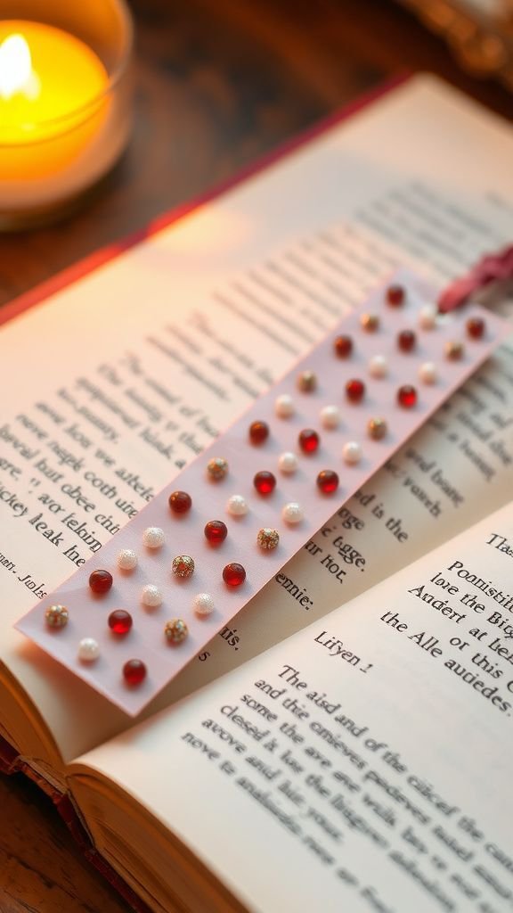 Whimsical bookmarks with engraved adhesive accents