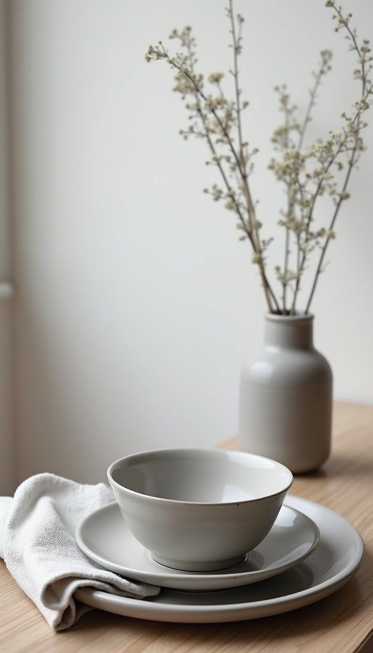 Monochrome minimalist place setting idea