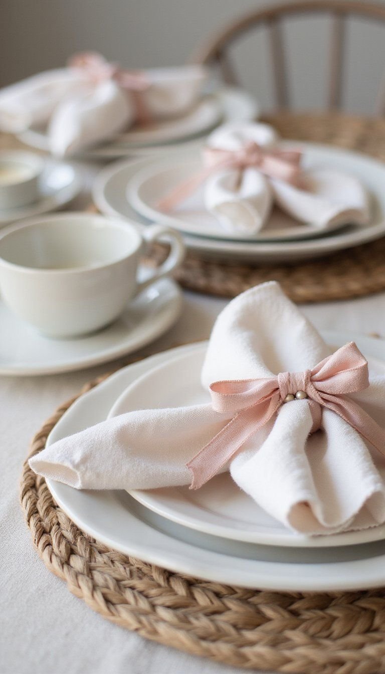 Napkin rings made from beads and ribbon