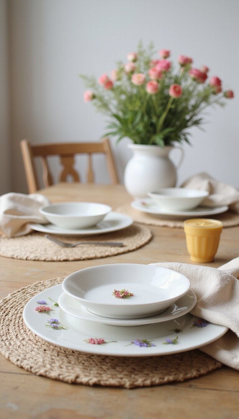 Pressed flower placemats—romantic and delicate