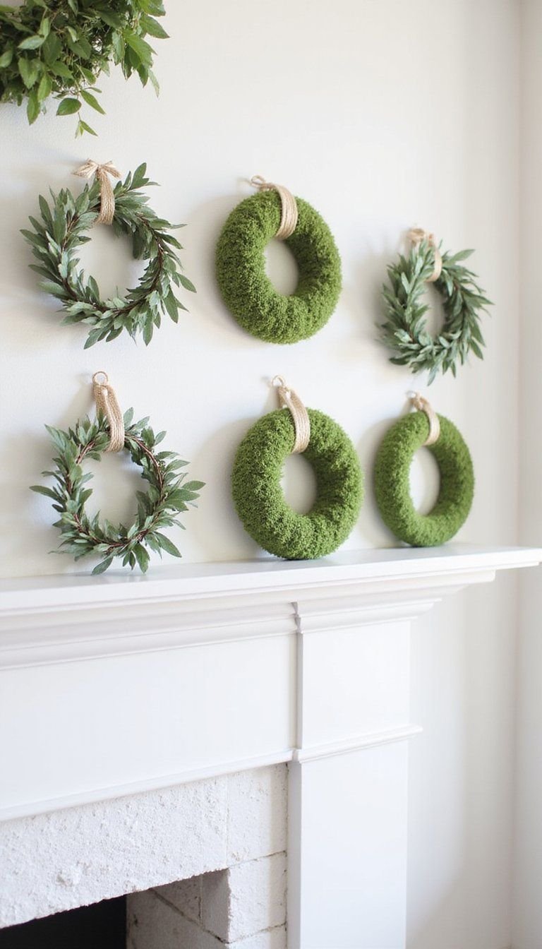 Could a Mini Wreath Row Brighten Your Mantel?