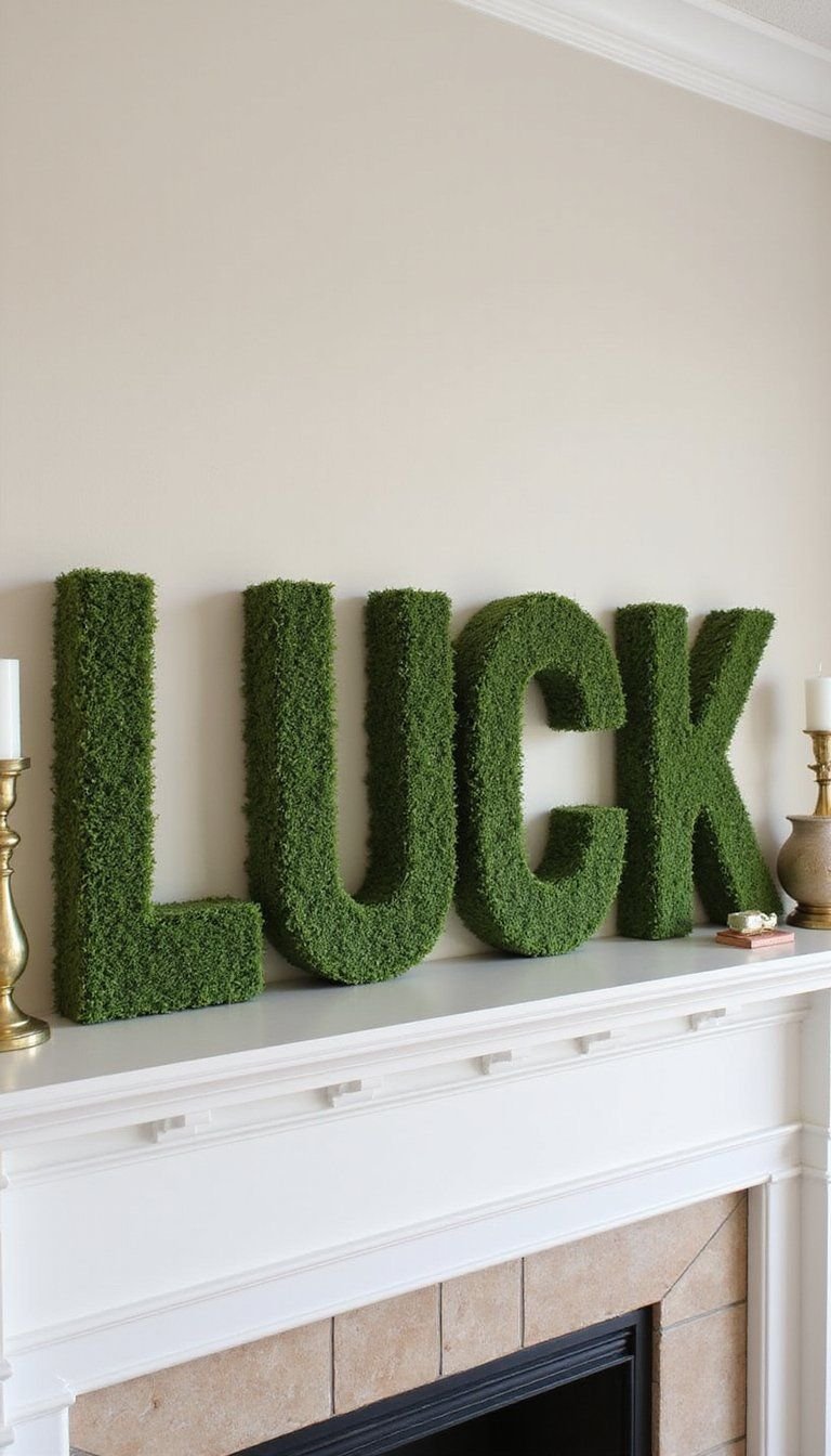 Faux Moss Letters for a Textured Focal Point