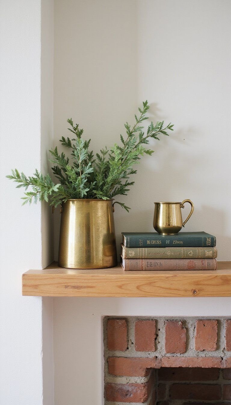 Layered Books, Vintage Finds, and Greenery Stack
