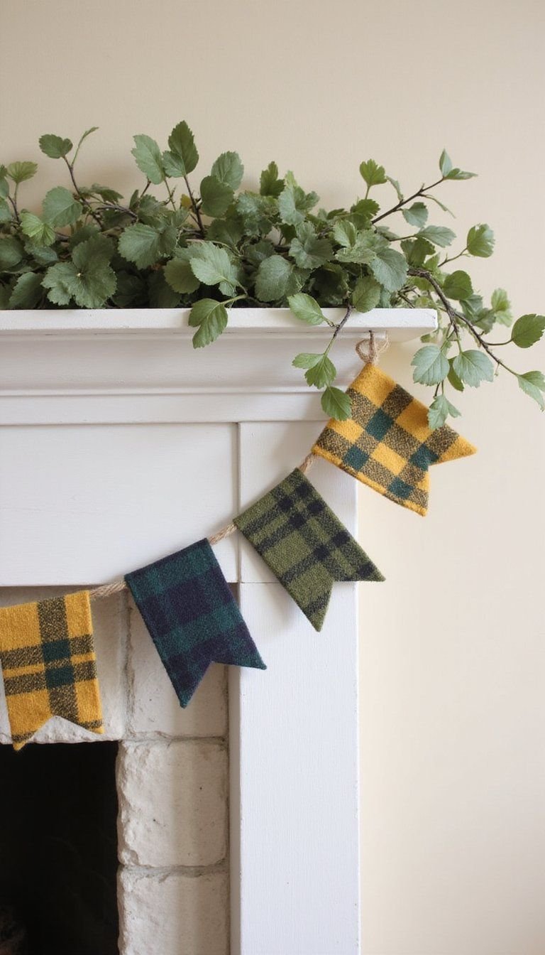 Plaid Ribbon Bunting for Cozy Hearth Charm