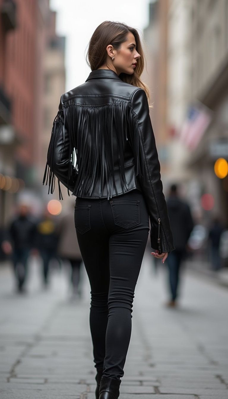 Leather Jacket Restyled with Fringe